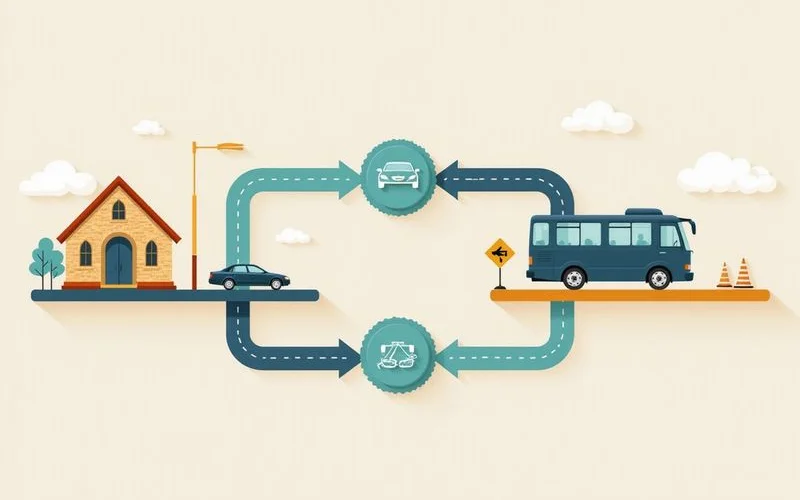 Decision flow: drive or transit, tolls, construction, true monthly
