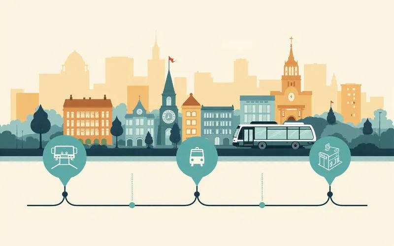 Timeline: June 2026 10-minute peak, 2027 Broadmoor station, 2033 light rail