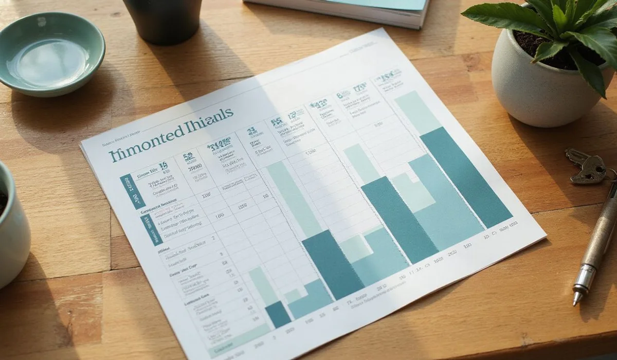 Printed apartment scorecard listing base rent, special, net effective, true monthly, and year two