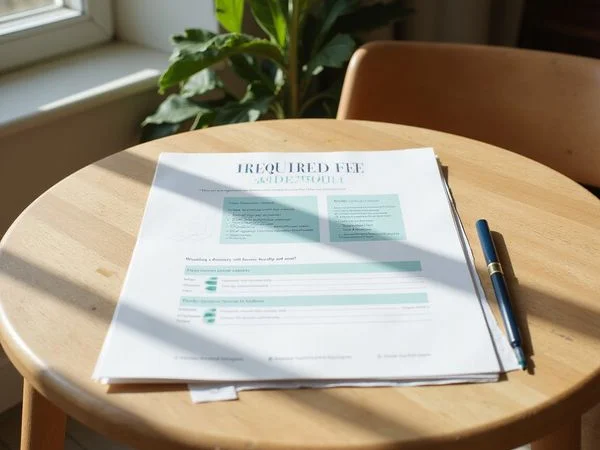 Itemized required fee addendum with fees highlighted