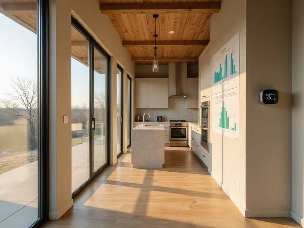 New townhome interior with open plan kitchen