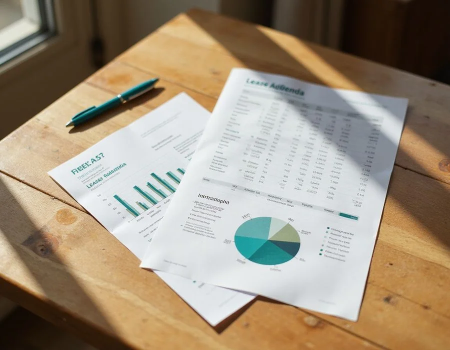 Lease addenda and an itemized fee sheet reviewed side by side