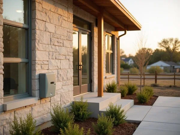 Water and electric meters on a new rental home